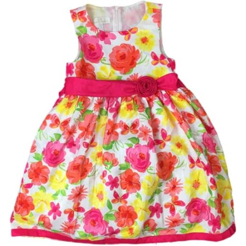 American-Princess-Pink-Orange-Rose-&-Butterfly-Party-Dress